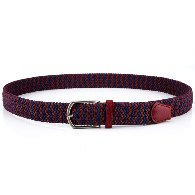 Radmire Braided Canvas Woven Elastic Stretch Belts for Men/Women/Junior with Multicolored (WineBlue, XX-Large/44-46" Waist) - Image 5